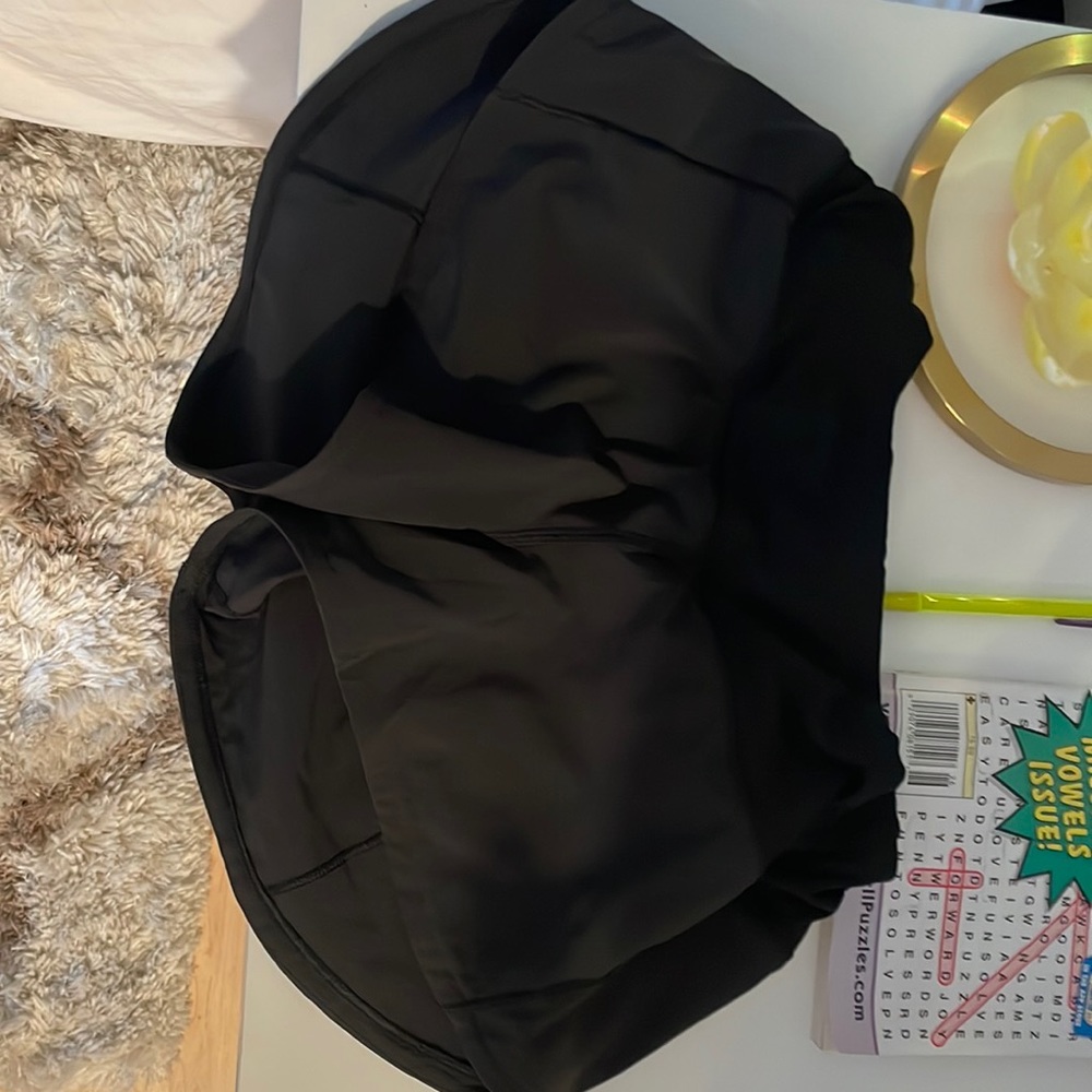 Size 0 black Lululemon shorts, speed ups